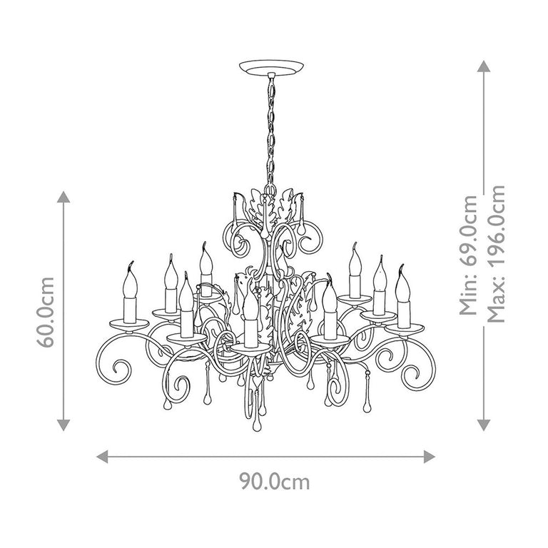 Amarilli 10 Light Chandelier Bronze/Gold - AML10-BRONZE