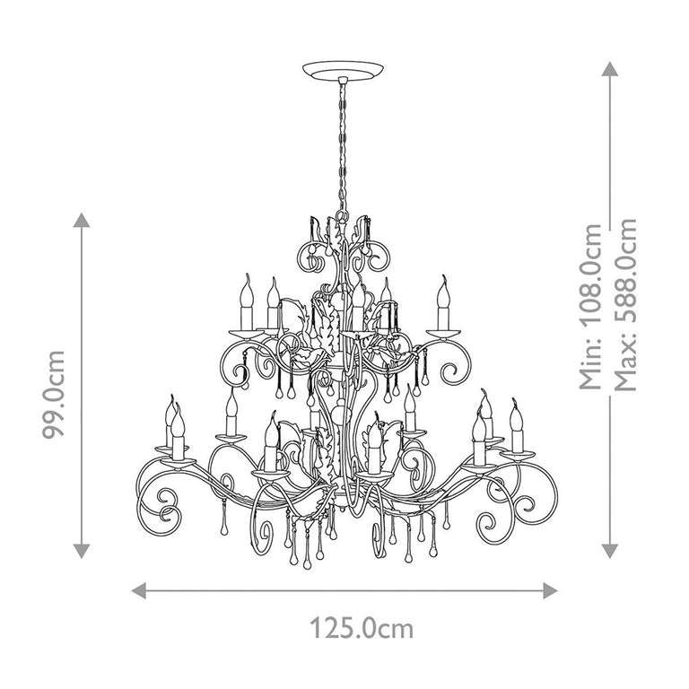 Amarilli 15 Light Chandelier Bronze/Gold - AML15-BRONZE