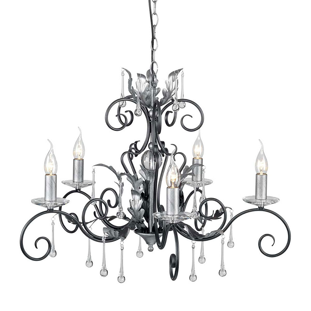 Amarilli 5 Light Chandelier Black/Silver - AML5-BLK-SILVER