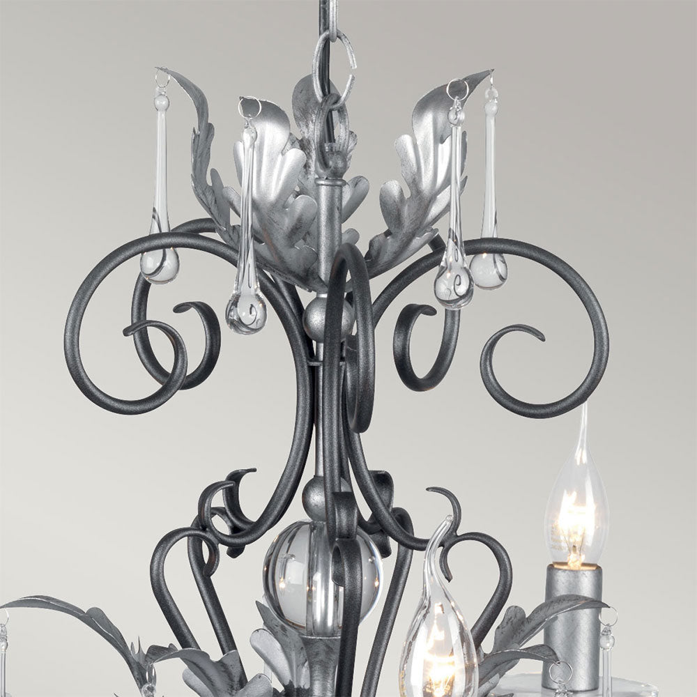 Amarilli 5 Light Chandelier Black/Silver - AML5-BLK-SILVER