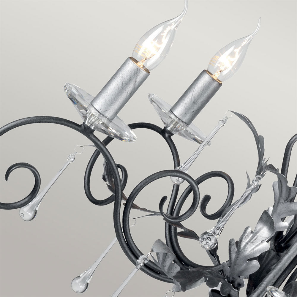 Amarilli 5 Light Chandelier Black/Silver - AML5-BLK-SILVER