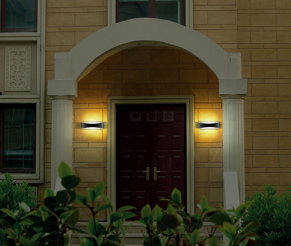 Exterior 240V 10W LED Up/Down Wall Light Dark Grey / Warm White - APIS1