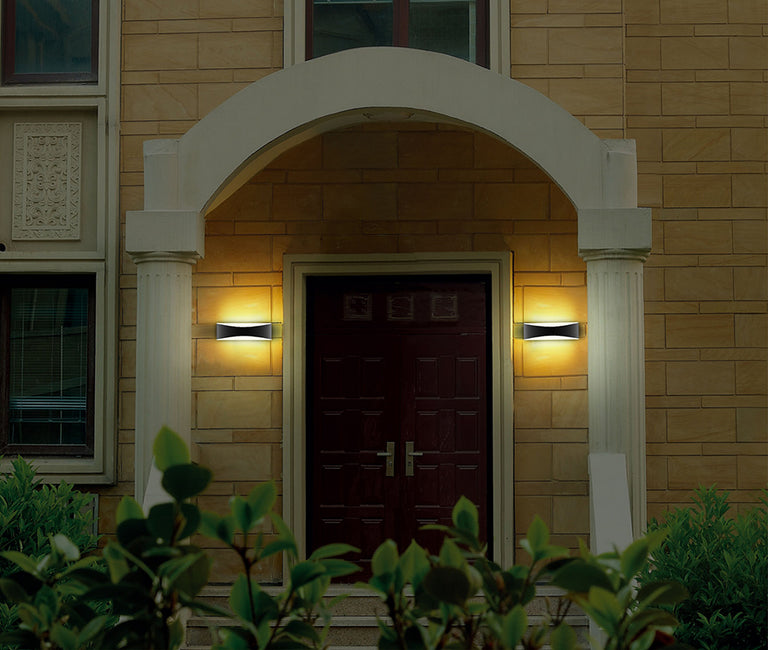 Exterior 240V 10W LED Up/Down Wall Light Dark Grey / Warm White - APIS1