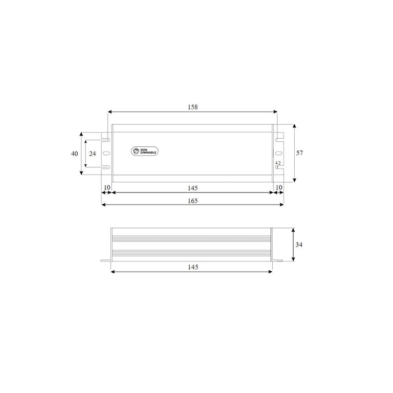 Aquatran 60W 24VDC Non-Dimming IP67 Power Supply - AQD-24-060-B-N