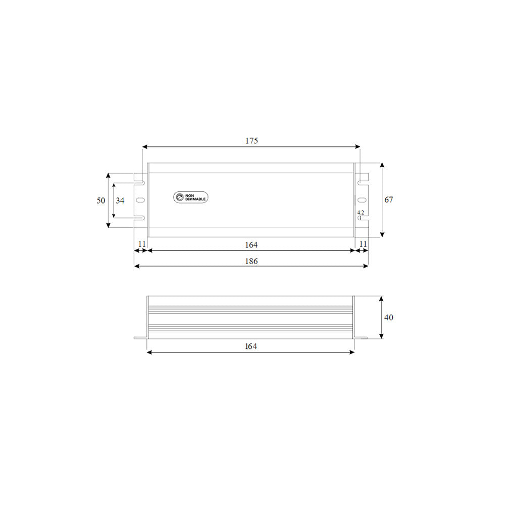 Aquatran 100W 24VDC Non-Dimming IP67 Power Supply - AQD-24-100-B-N