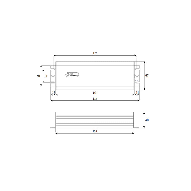 Aquatran 100W 24VDC Non-Dimming IP67 Power Supply - AQD-24-100-B-N