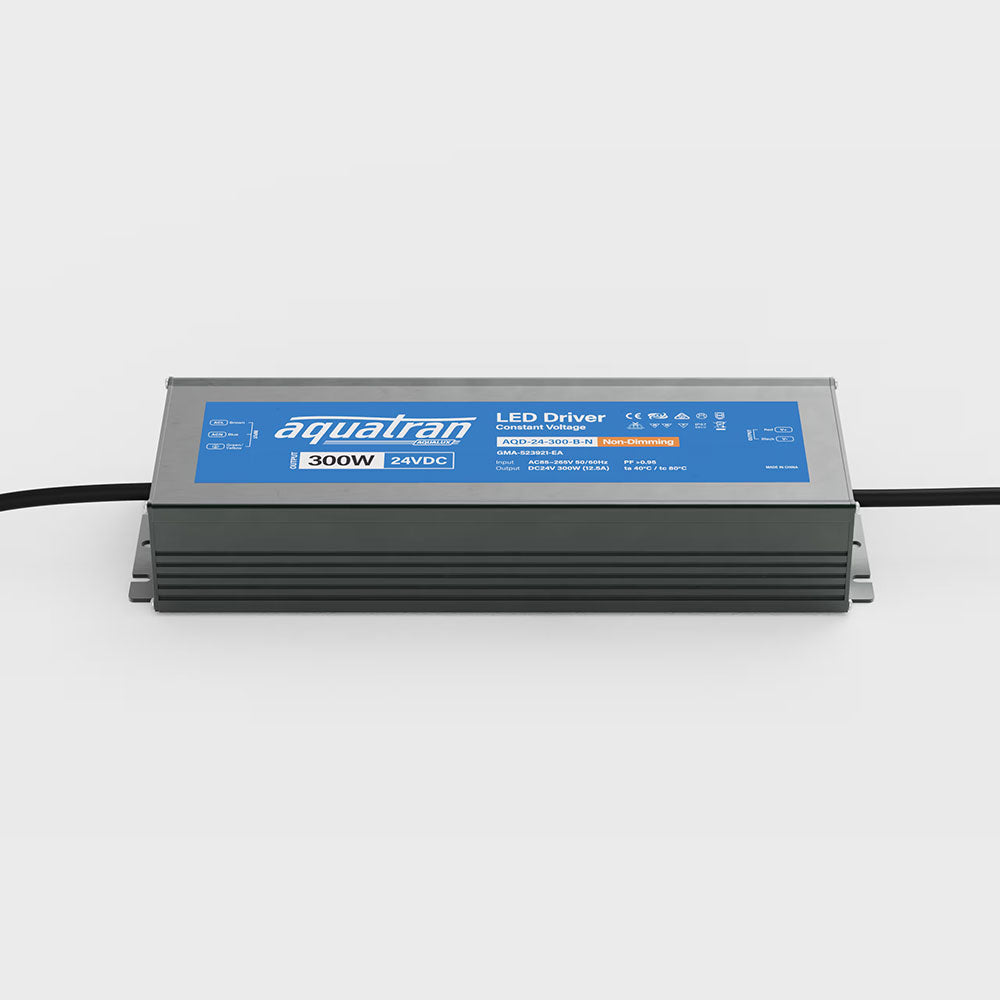 Aquatran 300W 24VDC Non-Dimming IP67 Power Supply - AQD-24-300-B-N