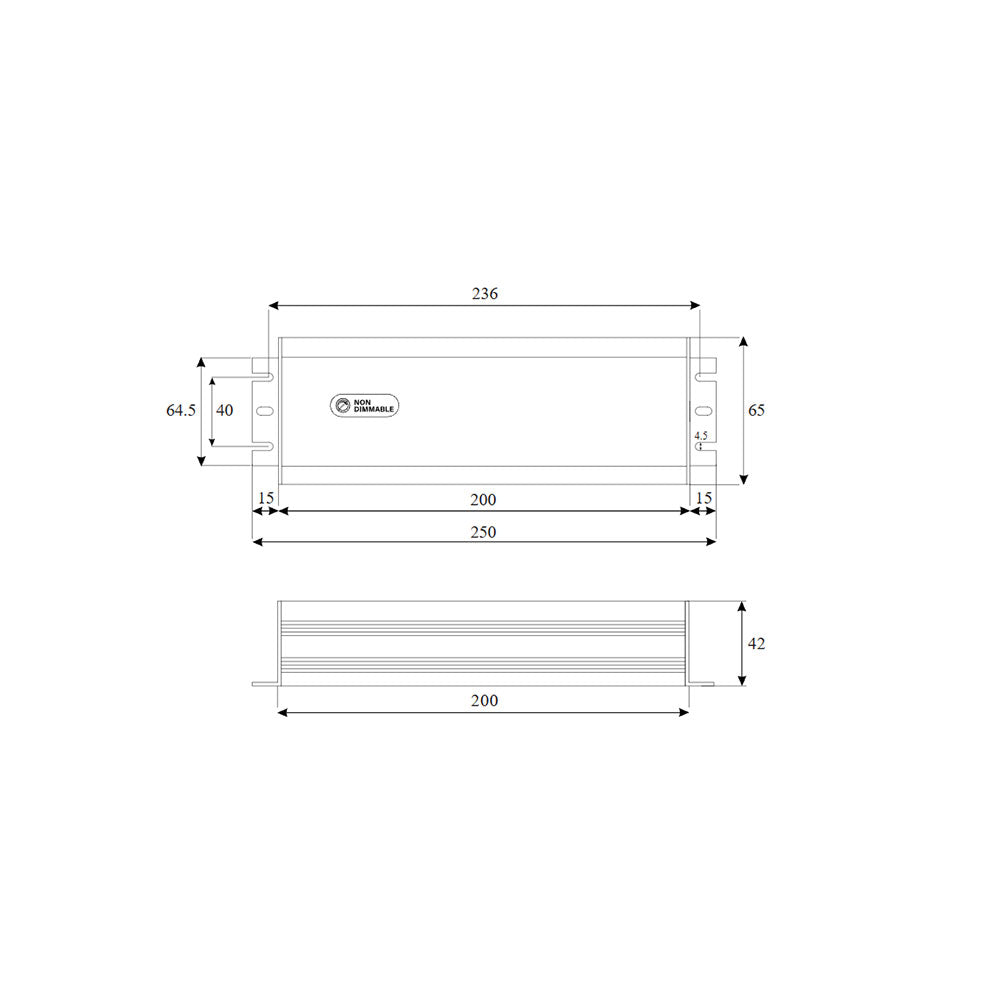 Aquatran 300W 24VDC Non-Dimming IP67 Power Supply - AQD-24-300-B-N
