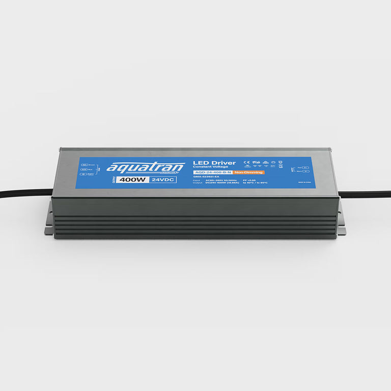 Aquatran 400W 24VDC Non-Dimming IP67 Power Supply - AQD-24-400-B-N