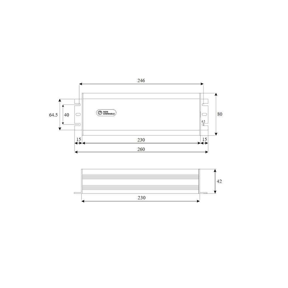 Aquatran 400W 24VDC Non-Dimming IP67 Power Supply - AQD-24-400-B-N