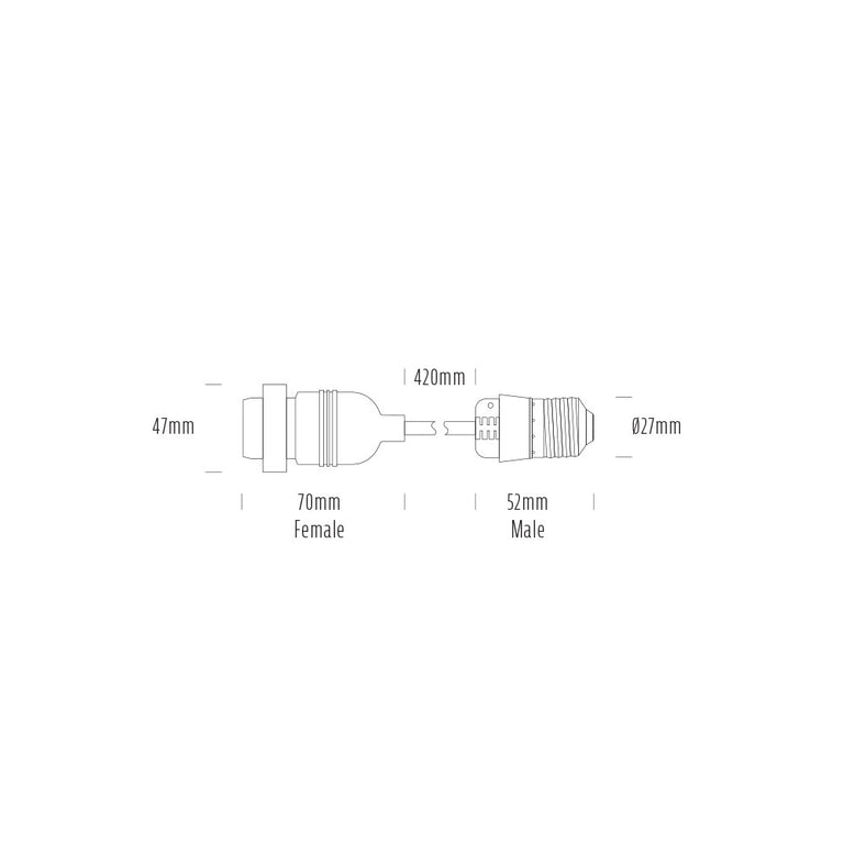 Festoon Lights LED 24V AC/DC 420mm Variable Cable Length Dropper - AQF-D-050