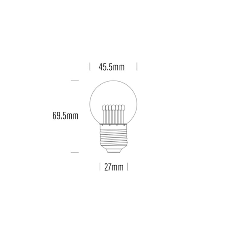 Fancy Round 0.5W 24V AC/DC E27 Festoon Globe / Warm White - AQF-G-002-2700K