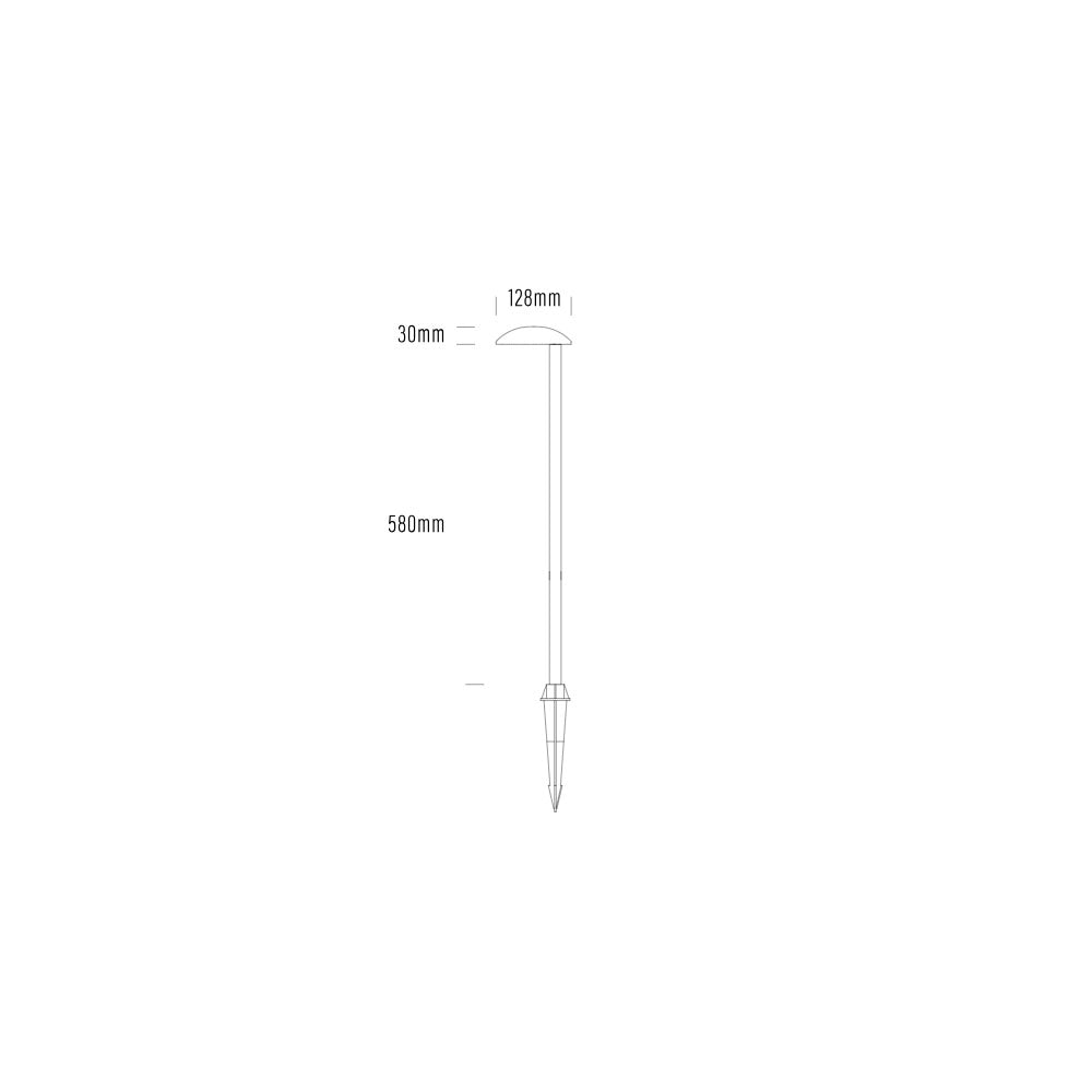 Lumena 4W 12~24V AC / 24V DC Dimmable LED Offset Spike Path Light Basalt / Warm White - AQL-122-A4-X00430DFQ