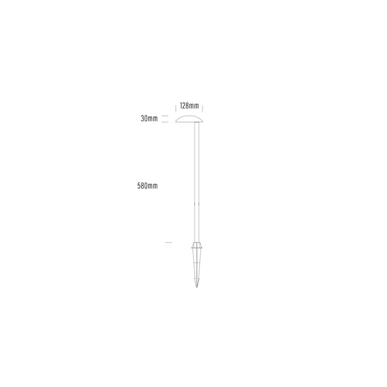 Lumena 4W 12~24V AC / 24V DC Dimmable LED Offset Spike Path Light Basalt / Warm White - AQL-122-A4-X00430DFQ