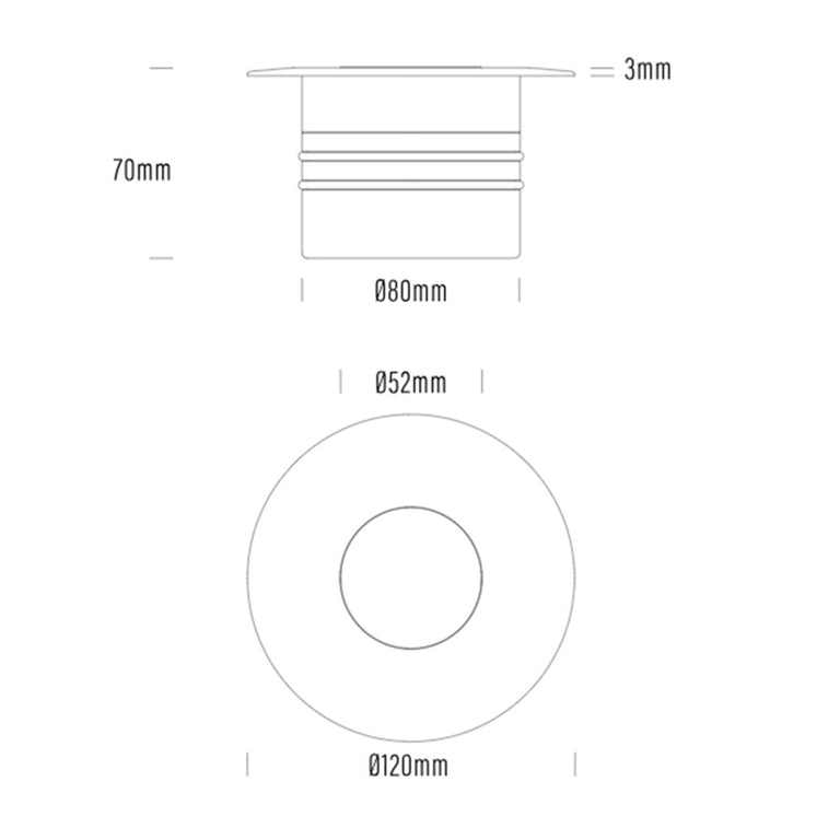 LumenaPro 15W 24V DC 3-Wire LED Dimmable Recessed Uplight White - AQL-156-A8