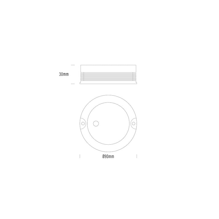 Lumena Pucklight 12W 24V DC Dimmable LED Surface Mounted Downlight Black / Warm White - AQL-176-A2-B01230DFQ