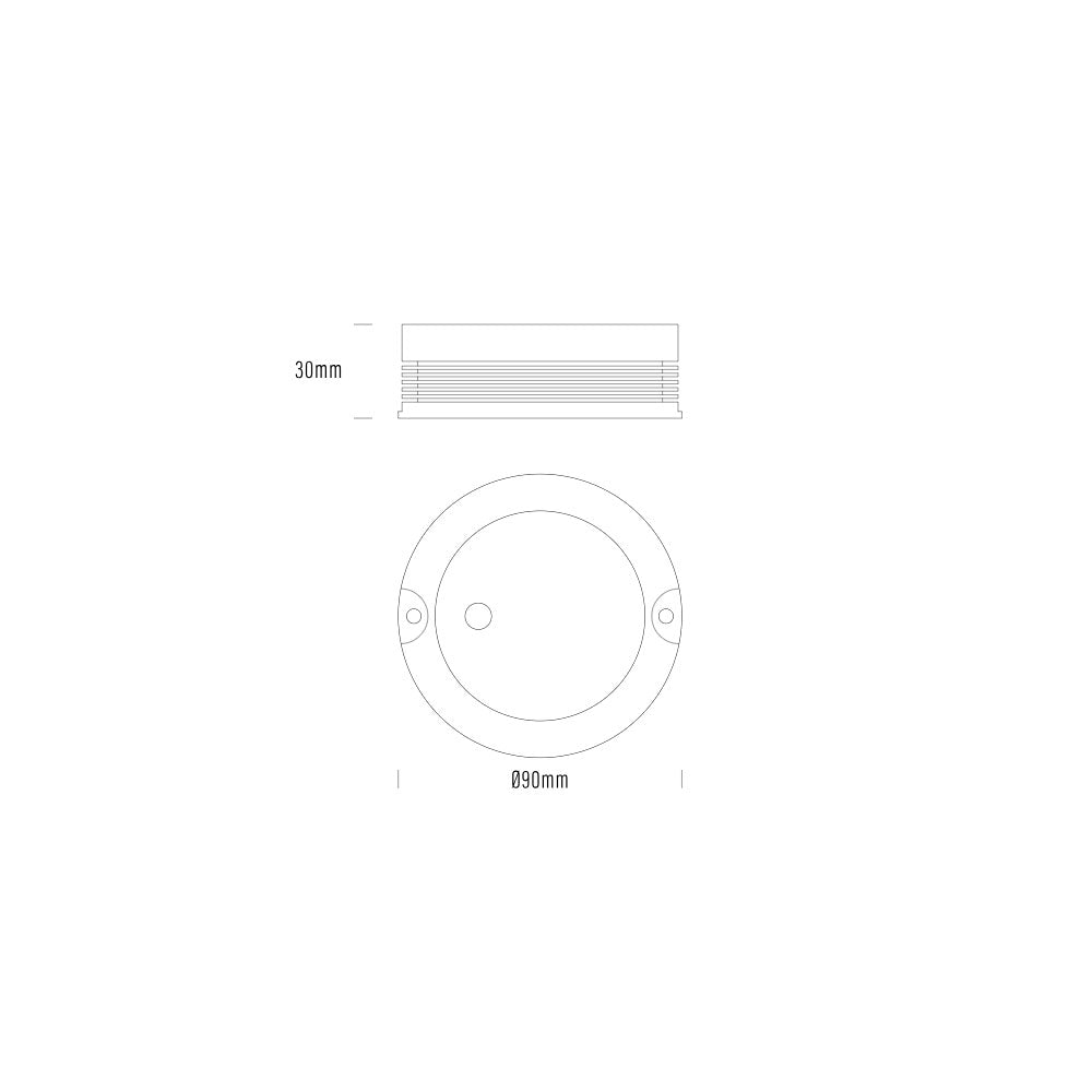 Lumena Pucklight 12W 24V DC Dimmable LED Surface Mounted Downlight Silver / Warm White - AQL-176-A1-B01230DFQ