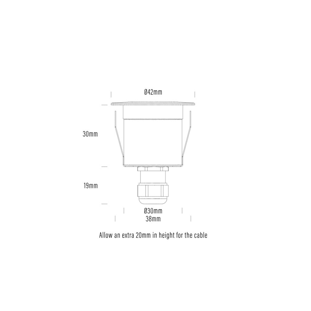 Lumena 2W 24V DC Dimmable LED Micro Decklight Basalt - AQL-195-A4