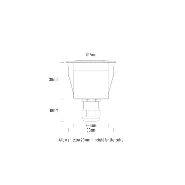 Lumena 2W 24V DC Dimmable LED Micro Decklight Basalt - AQL-195-A4