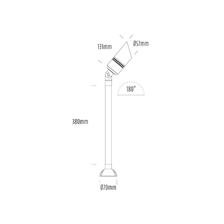 Hydra 12V MR16 Adjustable Path Light Small Aged Brass - AQL-403-B3-M