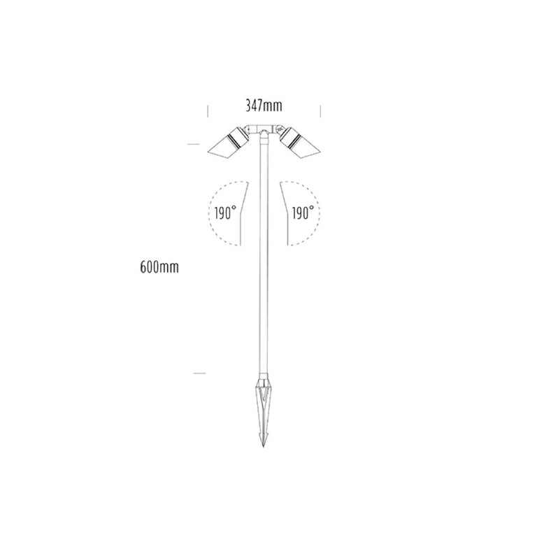 Hydra 12V MR16 Twin Adjustable Path/Spike Light Large Brushed Chrome - AQL-410-B1-M
