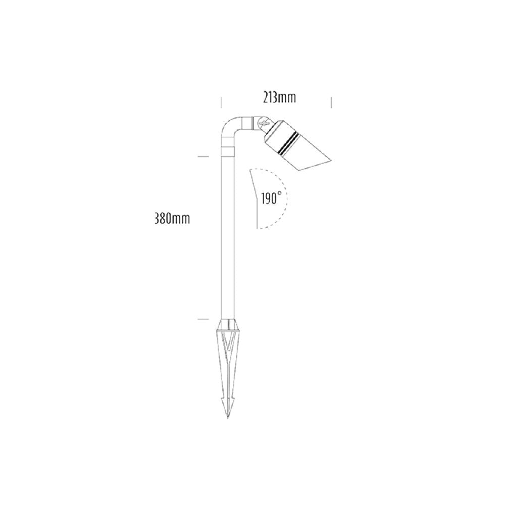 Hydra 12V MR16 Adjustable Path/Spike Light with Elbow Adapter Small Brushed Chrome - AQL-412-B1-M