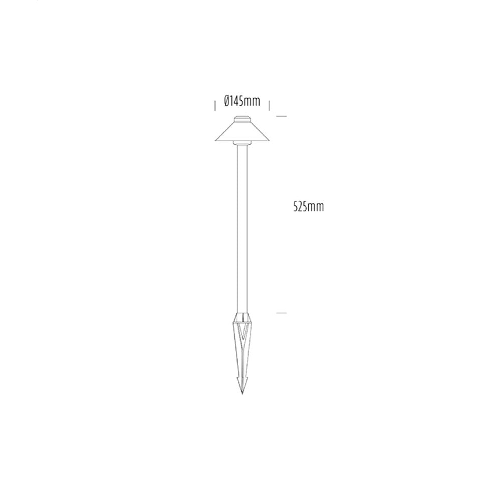 Hydra 7W LED Path/Spike Light Black Brass / Warm White - AQL-416-B2-Y00730DCS