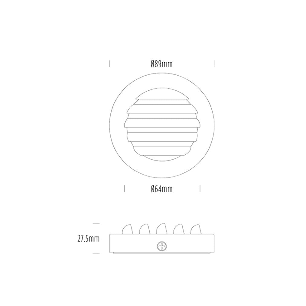 Hydra 4W Round Slotted LED Step Light Brushed Chrome / Warm White - AQL-418-B1-Y00430DFS
