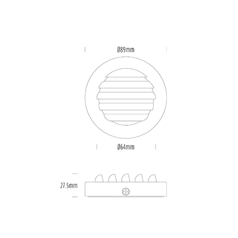 Hydra 4W Round Slotted LED Step Light Aged Brass / Warm White - AQL-418-B3-Y00430DFS