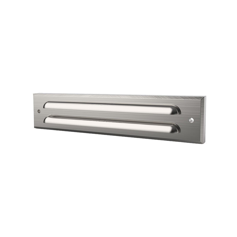 Hydra 7W Rectangle Slotted LED Step Light Brushed Chrome / Warm White - AQL-420-B1-Y00730DFS