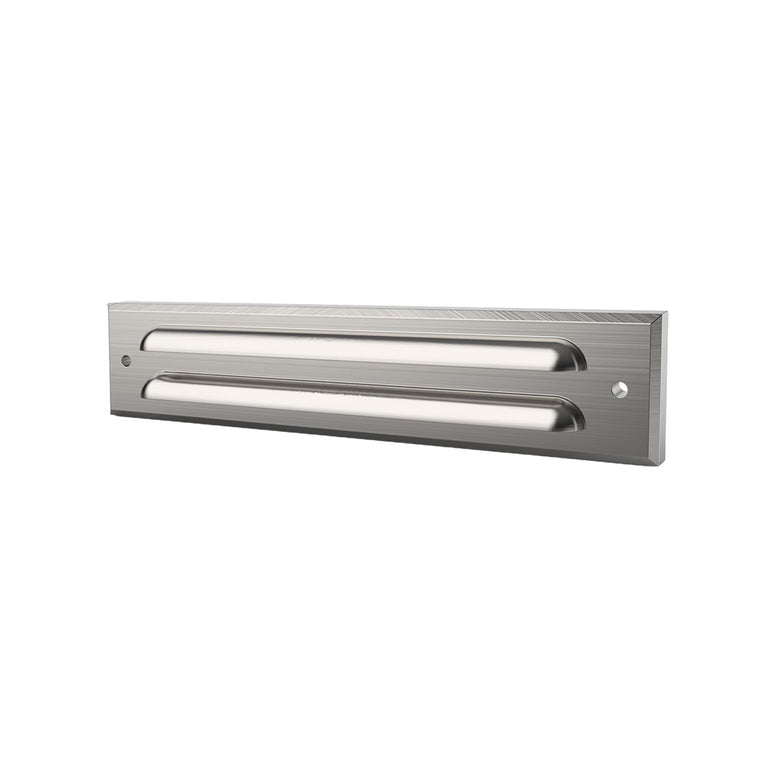 Hydra 7W Rectangle Slotted LED Step Light Brushed Chrome / Warm White - AQL-420-B1-Y00730DFS