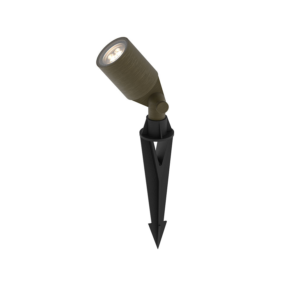 Hydra 4W 12V Single Adjustable Turbo LED Spike Light Aged Brass - AQL-450-B3-M
