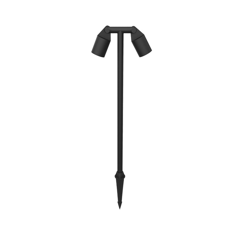 Hydra 12V~24V AC / 24V DC MR16 Adjustable Twin Spike Pathlight Black - AQL-451-B2-M