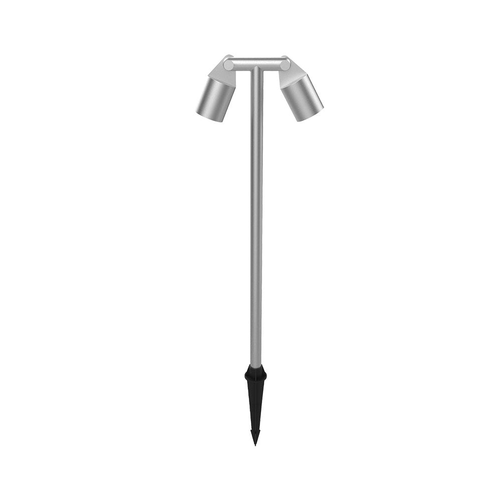 Hydra 12V~24V AC / 24V DC MR16 Adjustable Twin Spike Pathlight Brushed Chrome - AQL-451-B1-M