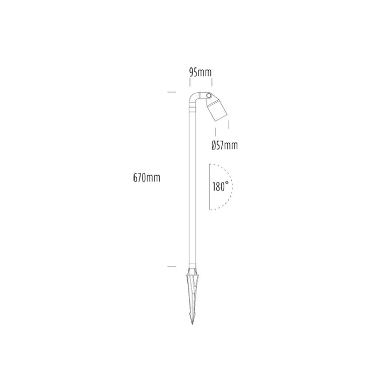 Hydra 12V~24V AC / 24V DC MR16 Adjustable Spike Pathlight Black - AQL-452-B2-M