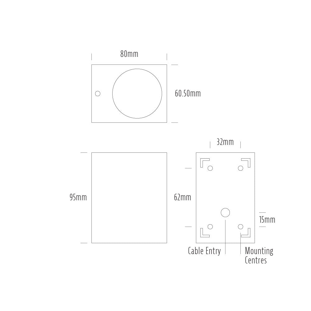 Prism 7W 24V DC LED Wall Pillar Light Black / Warm White - AQL-600-A2-K0073070T