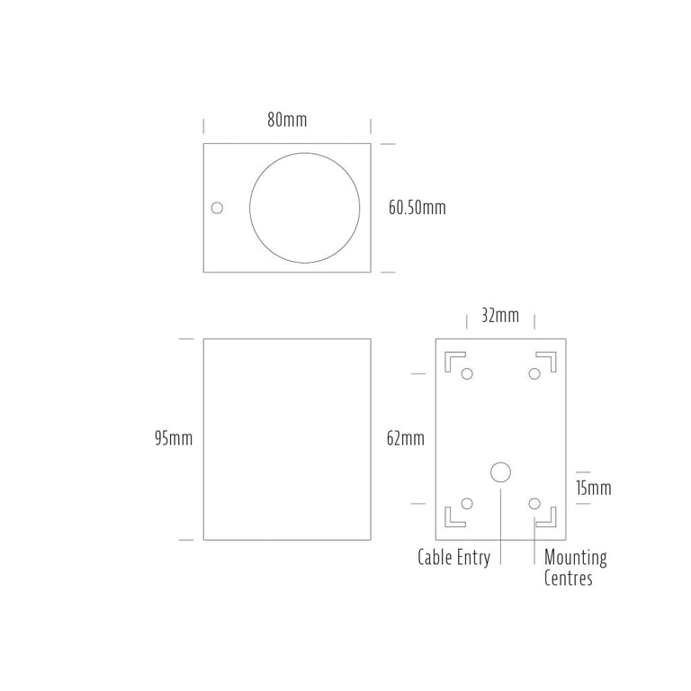Prism 7W 24V DC LED Wall Pillar Light Black / Warm White - AQL-600-A2-K0073070T