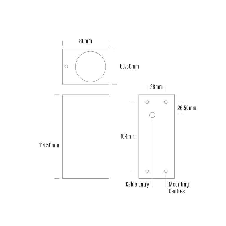 Prism 14W 240V DC Up/Down LED Wall Pillar Light White / Warm White - AQL-601-A8-F0073070T