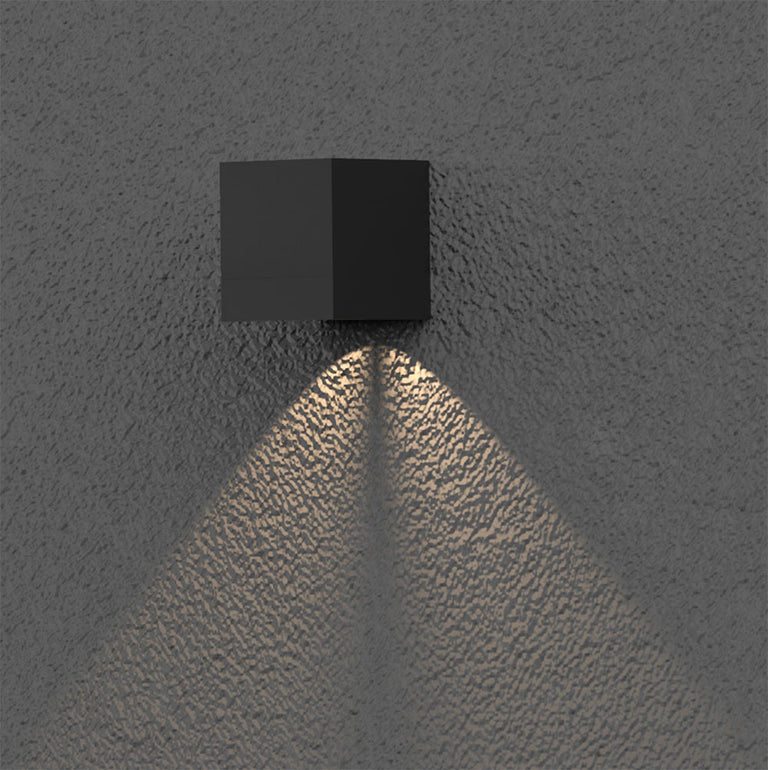 Square 7W 24V DC LED Wall Pillar Light Black / Warm White - AQL-602-A2-K0073070T