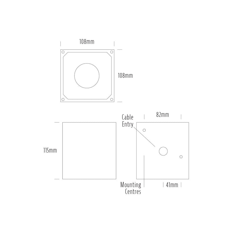 Square 14W 240V DC LED Up/Down Wall Pillar Light Black / Warm White - AQL-603-A2-F0073070T