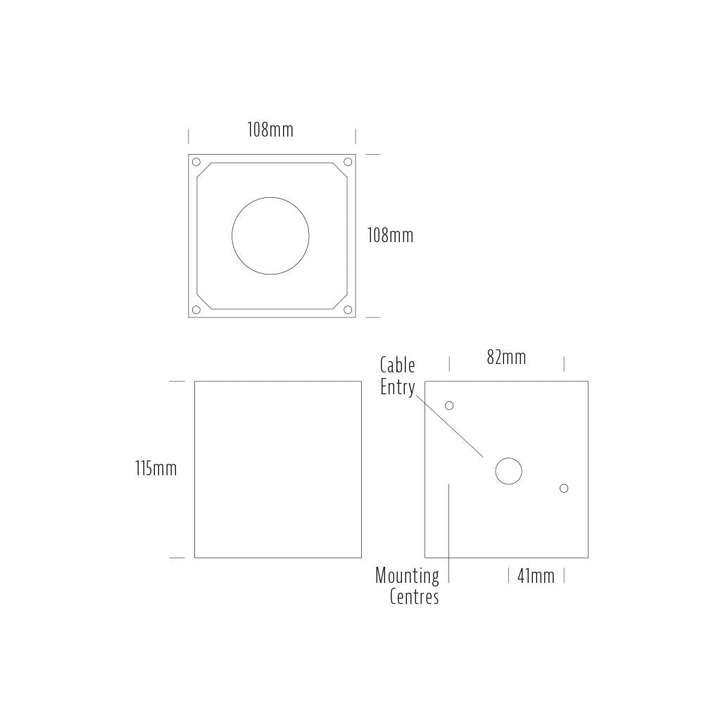 Square 14W 24V DC LED Dali Dimmable Up/Down Wall Pillar Light Black / Warm White - AQL-603-A2-L0073070T
