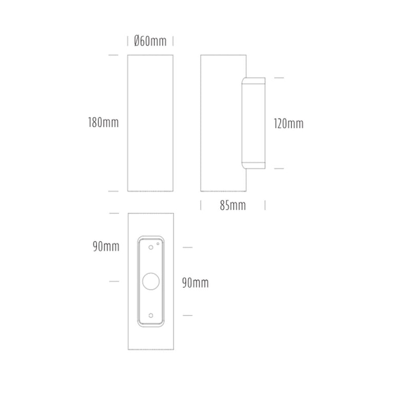 LumenaPro 16W 24V DC 3-Wire Dimmable Up & Down LED Wall Pillar Light Bronze - AQL-862-A3