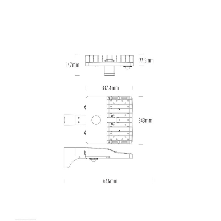 Area Light 100W LED Floodlight Black / White - AQL-933-A2-F10050T3