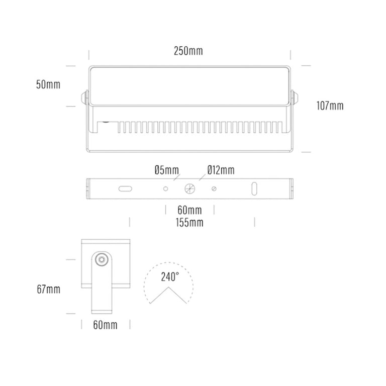 LumenaPro 50W 24V DC LED Dimmable High Powered Floodlight White / RGBW - AQL-980-A8