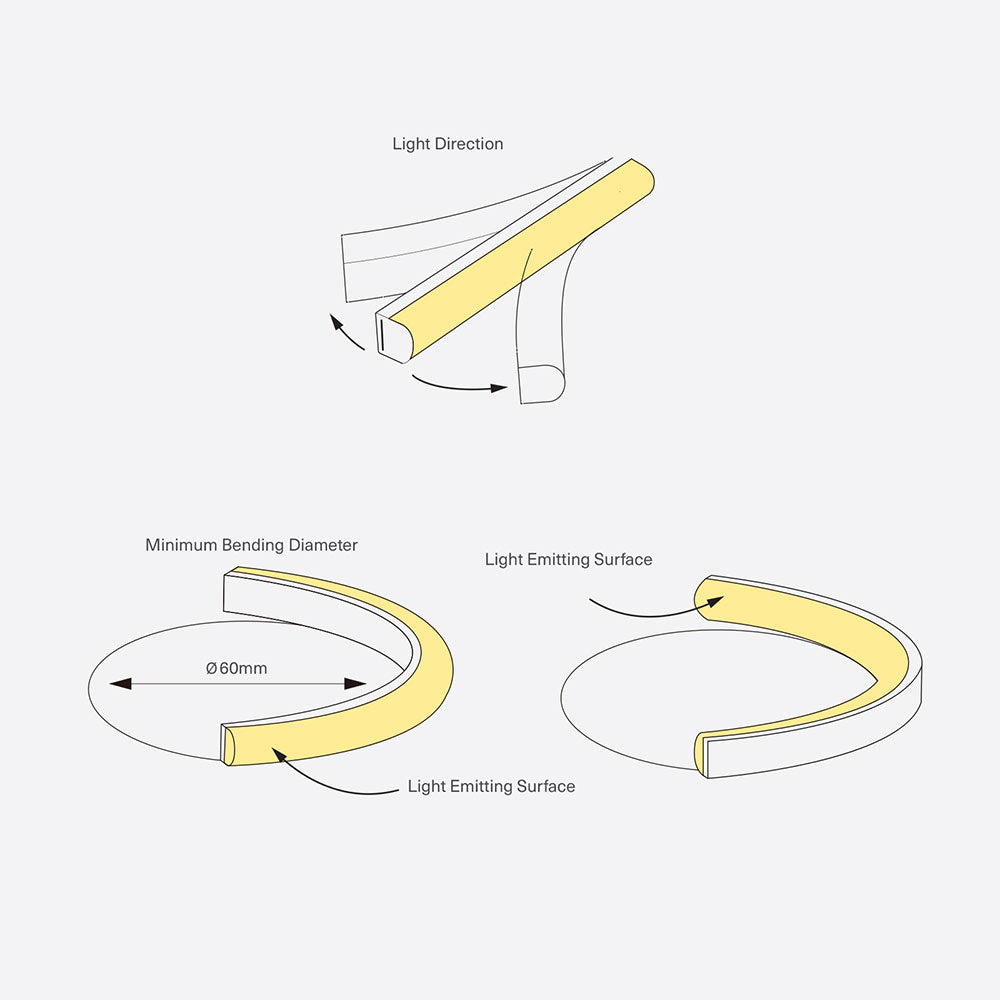 Neon Flex 10W 24V DC IP65 Mono LED Strip Light - AQS-400
