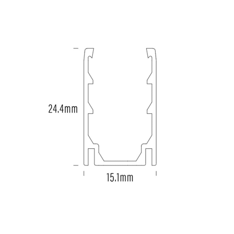 2 Meter Aluminium LED Strip Extrusion Silver - AQS-420-ACC-03