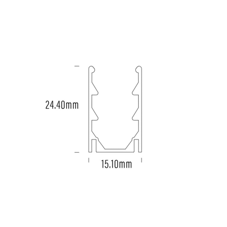 2 Meter Aluminium LED Strip Extrusion Silver - AQS-500-ACC-AL-02