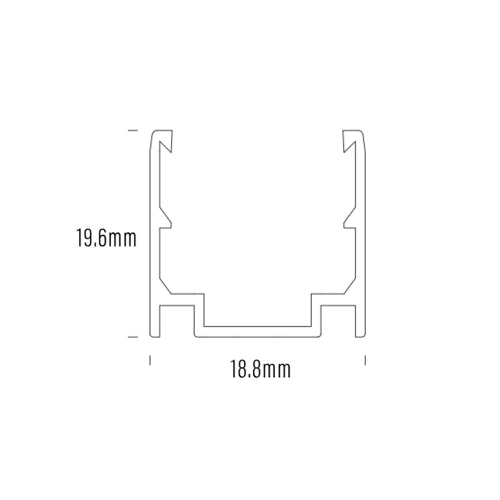 2 Meter Aluminium LED Strip Extrusion Silver - AQS-510-ACC-AL-02