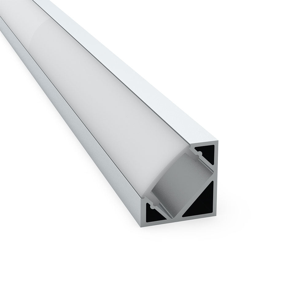 2 Meter Aluminium LED Strip Corner Extrusion Silver - AQS-EXT-004-200-A1