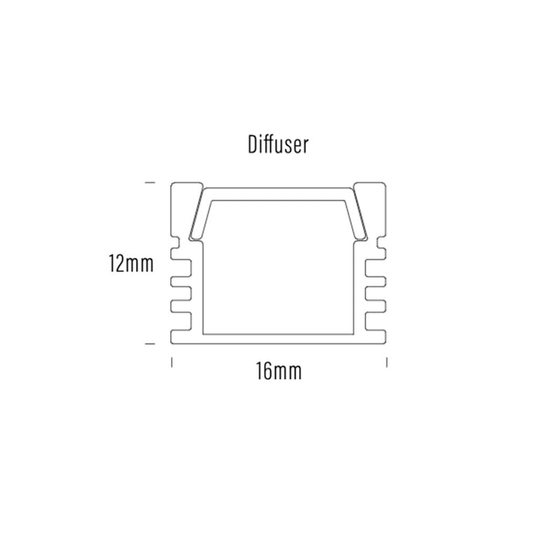 Recessed or Surface Mounted 2 Meter Aluminium LED Strip Extrusion Silver - AQS-EXT-007-200-A1